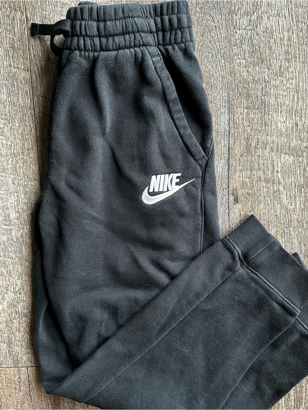 Nike Black Kids Logo Joggers with White Swoosh